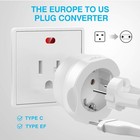 European To Us Travel Plug Adapter International Power Converter 1 Pack Pc