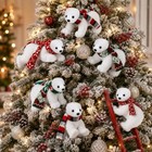 Pcs 7 5 Inch Large Christmas Polar Bear Ornament For Tree Decor - 6 Festive