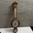 Vtg Swift Instruments Weather Station Wall Barometer Banjo Wood Style 21    Works