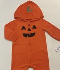 Carters Baby Halloween Jumpsuit 9 Months Hooded Fleece Pumpkin Costume Cute New