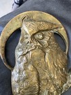 Antique Griffoul Bronze Art Deco Owl Under Moon Statue Sculpture Bookend Single
