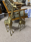 Large Vintage Brass Giraffe Statues   2 For One Price 