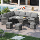 U-max 7 Pieces Patio Furniture Set With Waterproof Cover  Outdoor Sectional Sofa