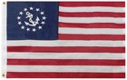 2x3 Us Yacht Ensign Premium Quality 300d Nylon Embroidered Boat Flag 2 Clips