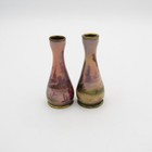 Antique French Pair Of Enamel Vases With Man And Woman