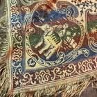 Victorian Polychrome Throw tablecloth With Fringe Taj Mahal Camel Elephant Desig