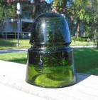 Great Dark Olive Green Cd 145 Star Beehive Style Glass Insulator  p 