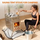 Naizea Sauna Hot Tent Stove  Rocket Camping Folding Wood Burning Stove   8 Pipes