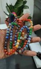 7 Chakra Mala Necklace  Hand Knotted  108 Beads  8mm Buddhist Prayer Jaap Mala 