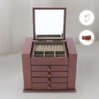 5 Layers Case Vintage Large Jewelry Organizer Wooden Storage Box W  4 Drawers