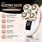 5-in-1 Electric Razor For Women Wet Dry 5d Shaver Facial Body Hair Remover