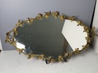 Iris Floral Gold Gilt Hollywood Regency Vanity Mirror Tray Filigree Otsb 25   x 15