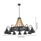 Vintage Industrial Chandelier Cafe Bar Ceiling Lamp Loft Hemp Rope Pendant Light