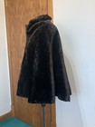 Vintage 1960s-1970s Dark Brown Crushed Velvet Womens Medium Short Cape Cloak