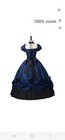 Gothic Southern Bell Victorian Ball Gown Large Rococo Blue black Satin Halloween