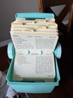 Vintage Household High Speed Cookbook Recipe Card File Rolodex Style Aqua