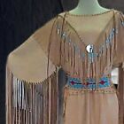 Northern Plains Native American Wedding Dress Antique Buckskin With Fringe Beads