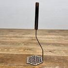 Vtg Vernco Potato Masher Chopper Hexagon Heavy Duty Stainless Wood Japan