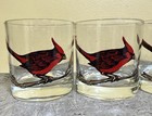 Set Of 4 Vintage Couroc Cardinal Rocks Glasses  Mcm Lowball Tumblers  Barware