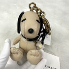 Coach X Peanuts Snoopy Collectible Bag Charm In Leather brass multi Cbh29 Nwt