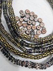 Antique Venetian Yellow Jacket Aja Chevron Glass Trade Beads 5 Strands 500 pc