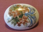 Vintage Old Floral Bouquet Gold Hand Painted Porcelain Brooch Japanese Mlp 32