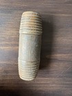 Antique Small Treen Wooden Barrel Container Jar Box Turned Ribbed