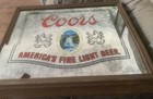 1978 Vintage Coors Banquet Beer Lighted Mirror Wood Framed Sign 26  X 21  Works