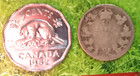 1906 Canada  925f Silver Dime   Unc 1952 Chromium-plated Steel 5 Cents_2 20 Melt