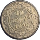 Canada Newfoundland 1896 10 Cents Old Silver Coin  5353 High Grade