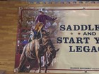 Coors Banquet Rodeo Banner 48x24 Saddle Up Cowboy Beer Bar Sign Western Garage