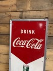 Old Metal Coca Cola Vertical Sign Bottle Graphics Drink Coca Cola