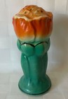 Two Vintage Mid Century Orange Green Lotus Flower Cheese Shaker   Creamer Japan