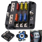 6 Way Car Boot Power Distribution 12-24v Blade Fuse Holder Box Block Panel Board