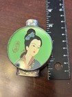 Set Of 2 Vintage Asian Perfume Snuff Bottle Beautiful Lady Face No Lids