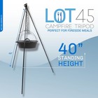 Lot45 Campfire Tripod Over Fire Camp Grill - 40-48in Camping Tripod For Cooking