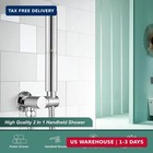 Brass 2-mode Handheld Shower Head With Hose polished Chrome   Brass Shower Wand 
