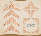 20 Pcs Unpainted Wooden Carved Corner Onlay Applique Furniture Moulding Decals