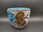 Vintage Pottery Planter  handmade Glazed Pottery  Plant Pot 7  W X 6  H  italy 