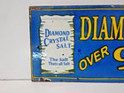 Vintage Diamond Crystal Salt Porcelain Enamel Metal Sign Size 12  X 4 