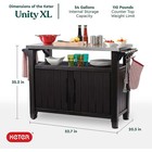 Keter Unity Xl Outdoor Kitchen Rolling Bar Cart With Storage Cabinet  Brown