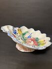 Beautiful Vintage Italian Hand Painted Ceramic Floral Bowl- Made In Italy