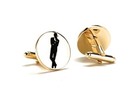 Super Spy Movie Poster Cufflinks Mens Gold Cuffs Secret Intelligence Service