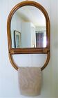 Vintage Mid Century Bamboo Mirror With Towel Bar 1970s Fun Home Decor