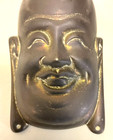 Vtg Brass Wall Mounted Mask--6  Tall  Chinese Wise Man Figure  Made In Hong Kong