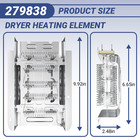 279838 Dryer Heating Element Thermostat For Whirlpool Amana Roper Ned4655ew1
