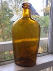Lyndeborough  Glass Co  lg Co  -new Hampshire - Yellow- Amber Pint Flask C  1870