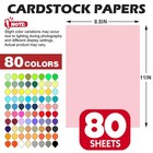 80 Sheets 8 5  X 11 colored Cardstock  80 Assorted Colors 180gsm 65lb Constru   