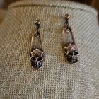 Boutique Skull Dangle Earrings   Witchy Goth Emo Punk Rave Biker Skater Cosplay 