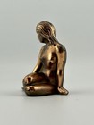 Vintage Mid-century Copper Cast Mermaid Figurine 2      Modernist Sculpture